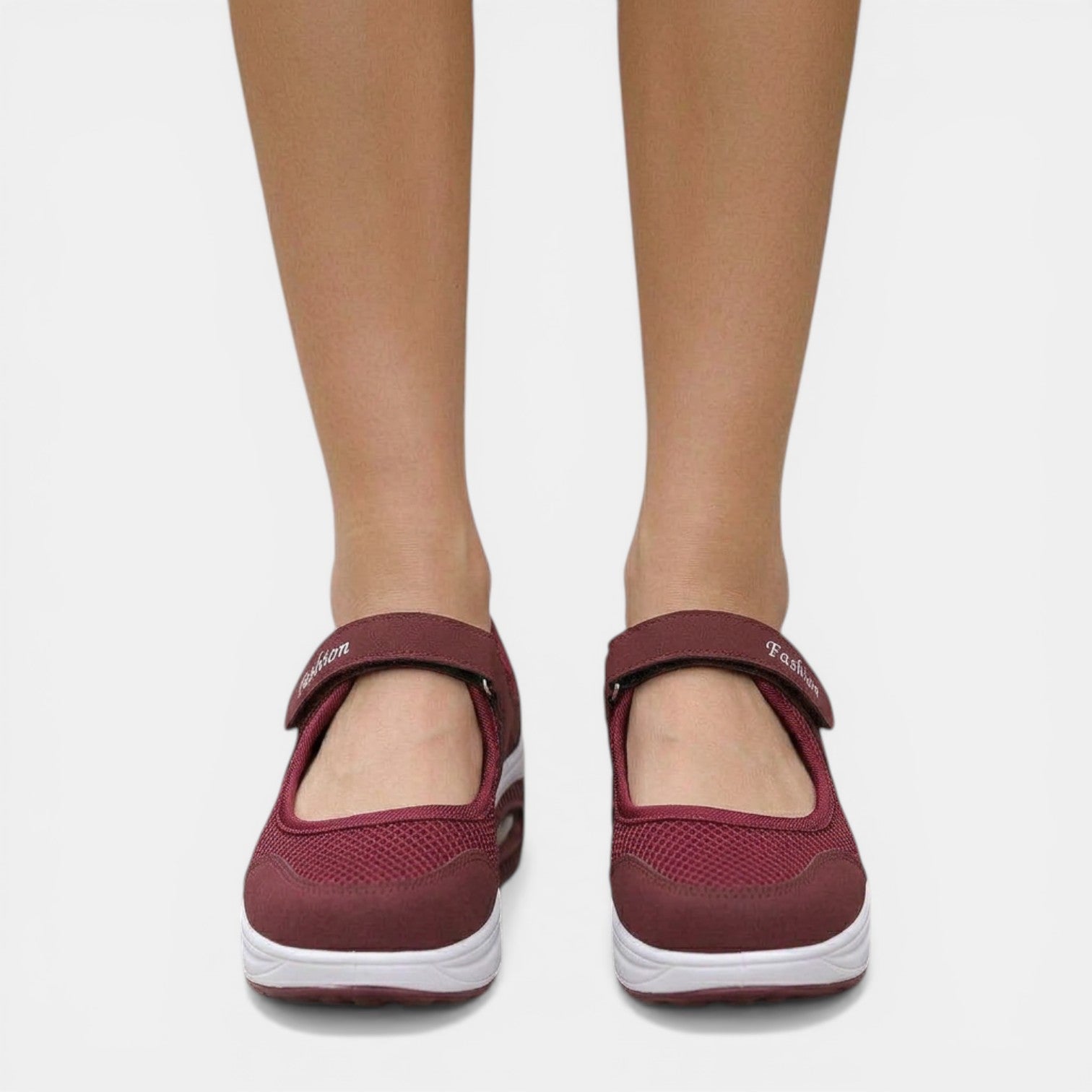 Women's Sneakers Mary Jane Mesh Hook-and-Loop Air-Cushioned Sole