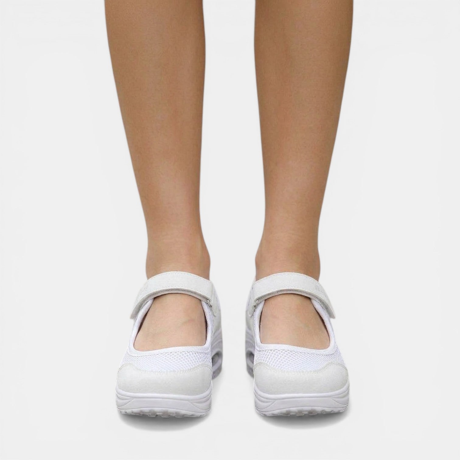 Women's Sneakers Mary Jane Mesh Hook-and-Loop Air-Cushioned Sole