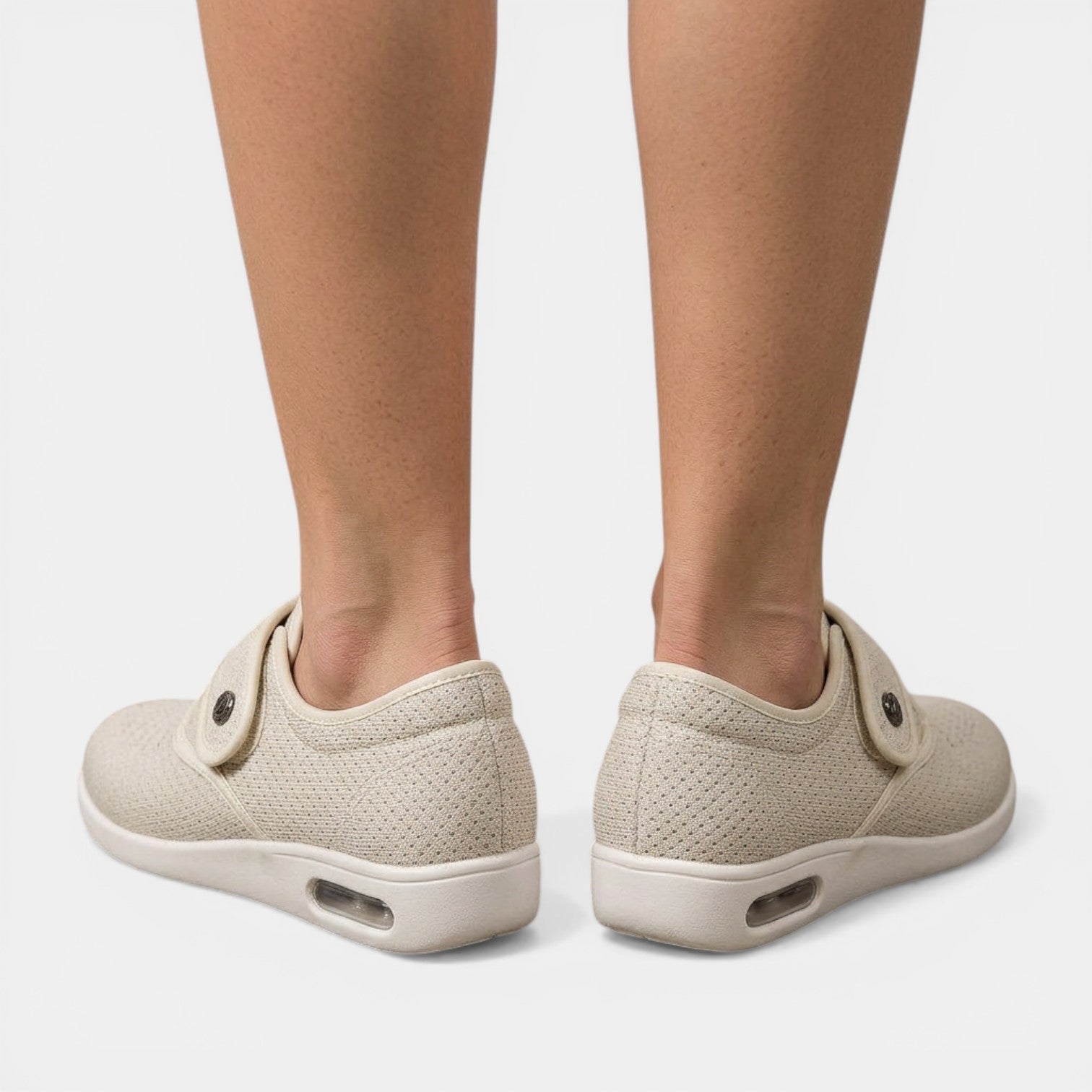 Women's Sneakers Hook-and-Loop Closure Perforated Air-Cushion