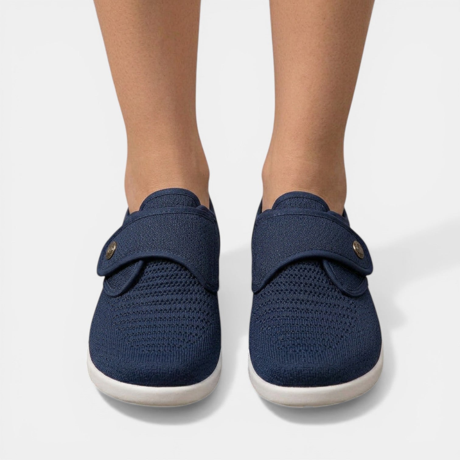 Women's Sneakers Hook-and-Loop Closure Perforated Air-Cushion