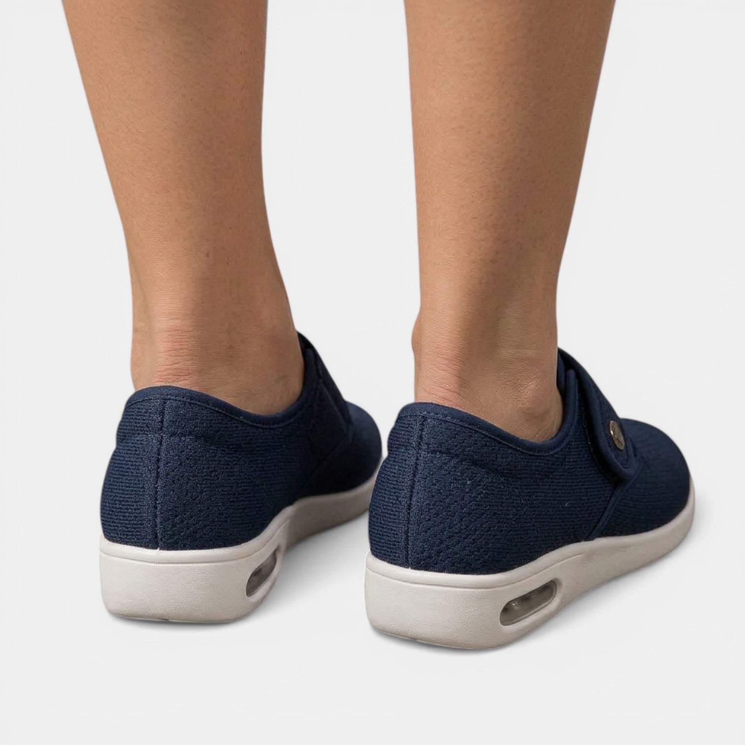 Women's Sneakers Hook-and-Loop Closure Perforated Air-Cushion