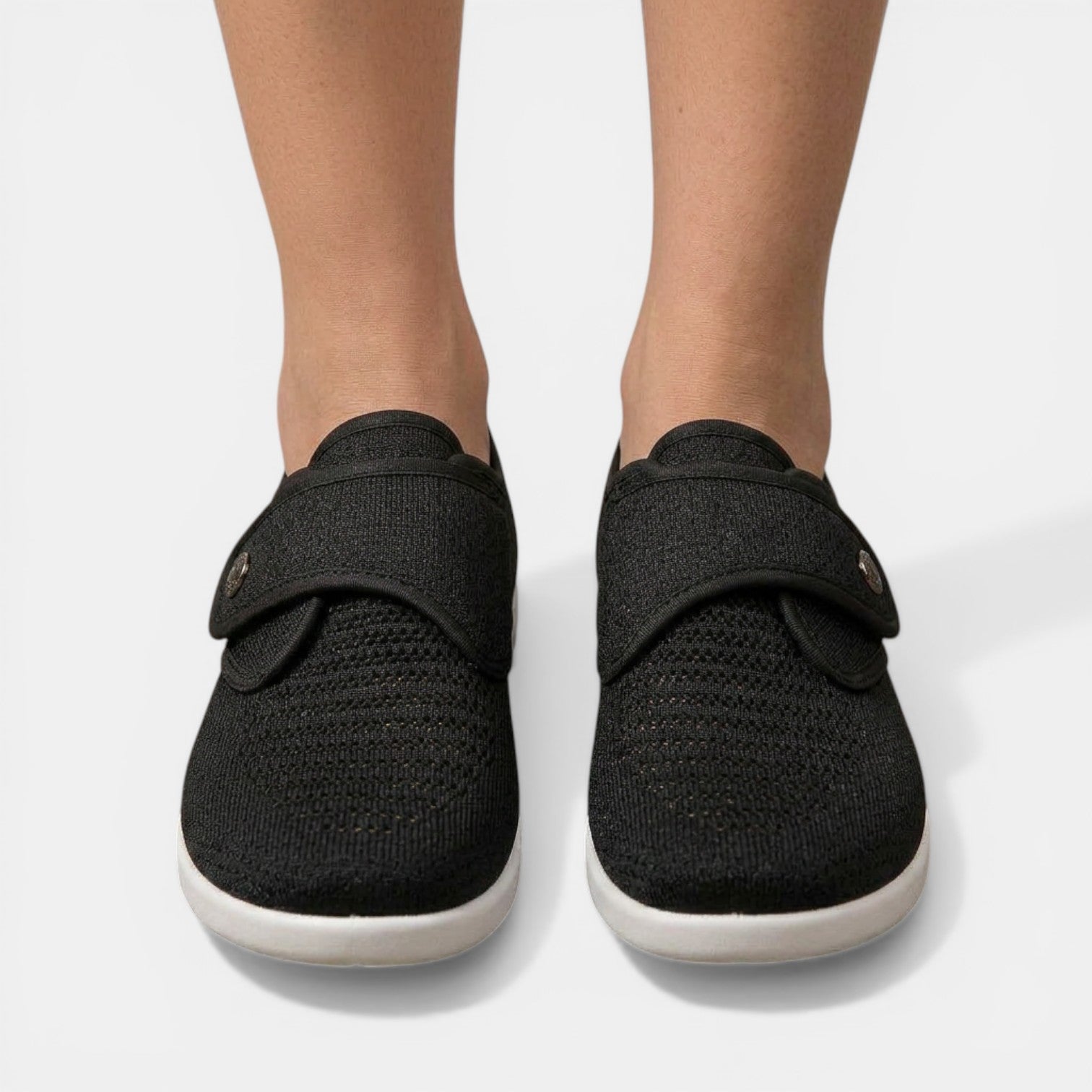 Women's Sneakers Hook-and-Loop Closure Perforated Air-Cushion