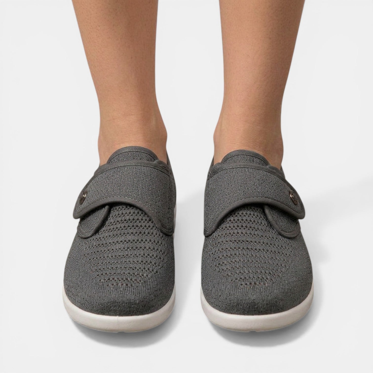 Women's Sneakers Hook-and-Loop Closure Perforated Air-Cushion