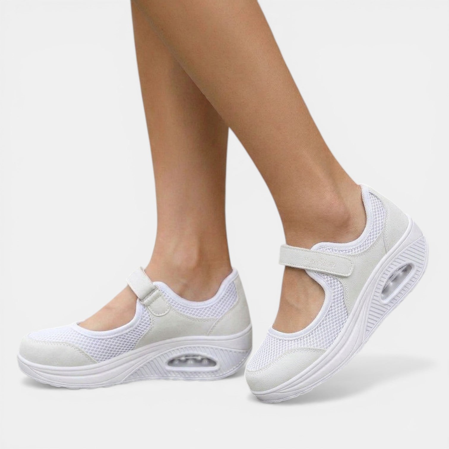 Women's Sneakers Mary Jane Mesh Hook-and-Loop Air-Cushioned Sole