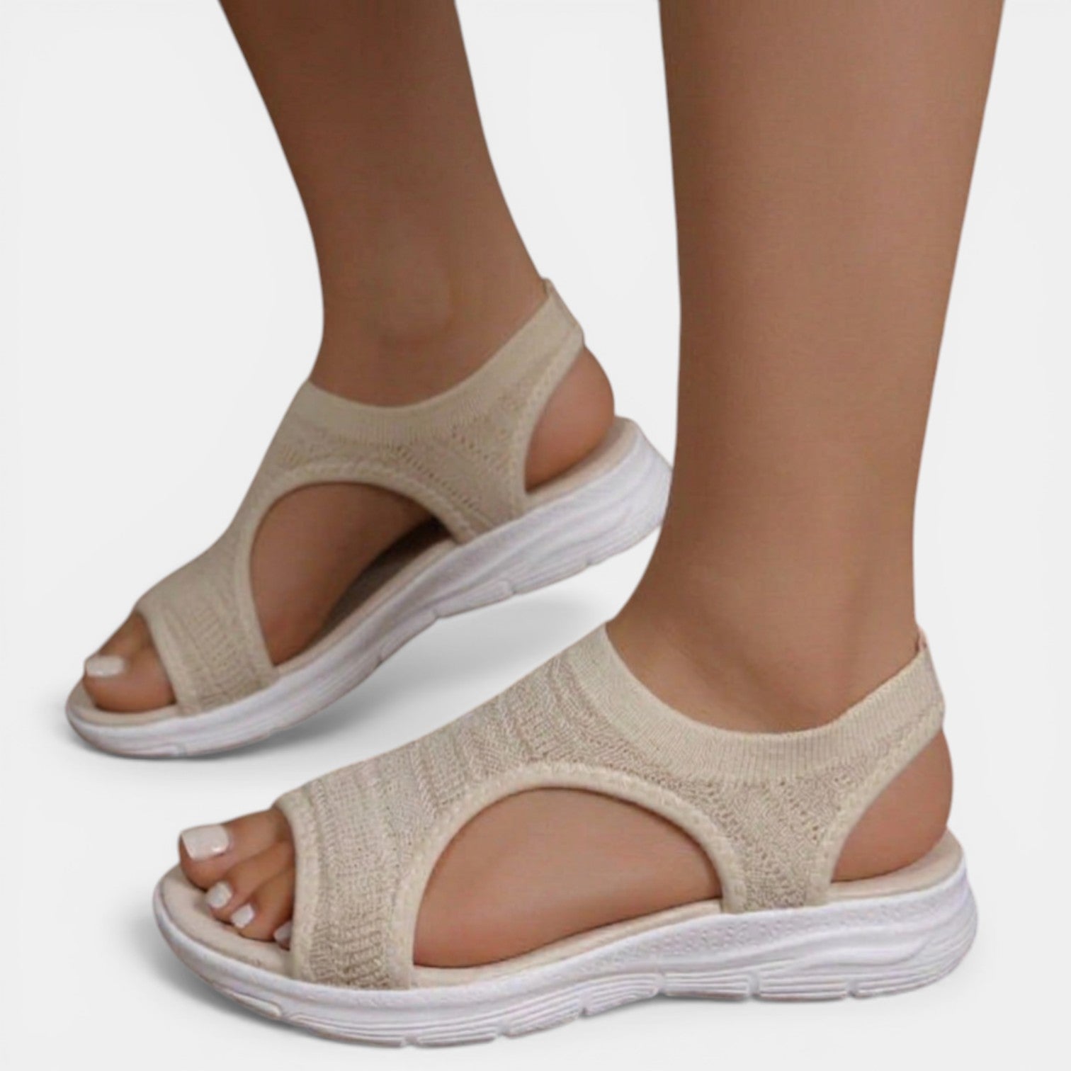 Women's Sandals Slip-On Open-Toe Cutout Slingback Low Wedge