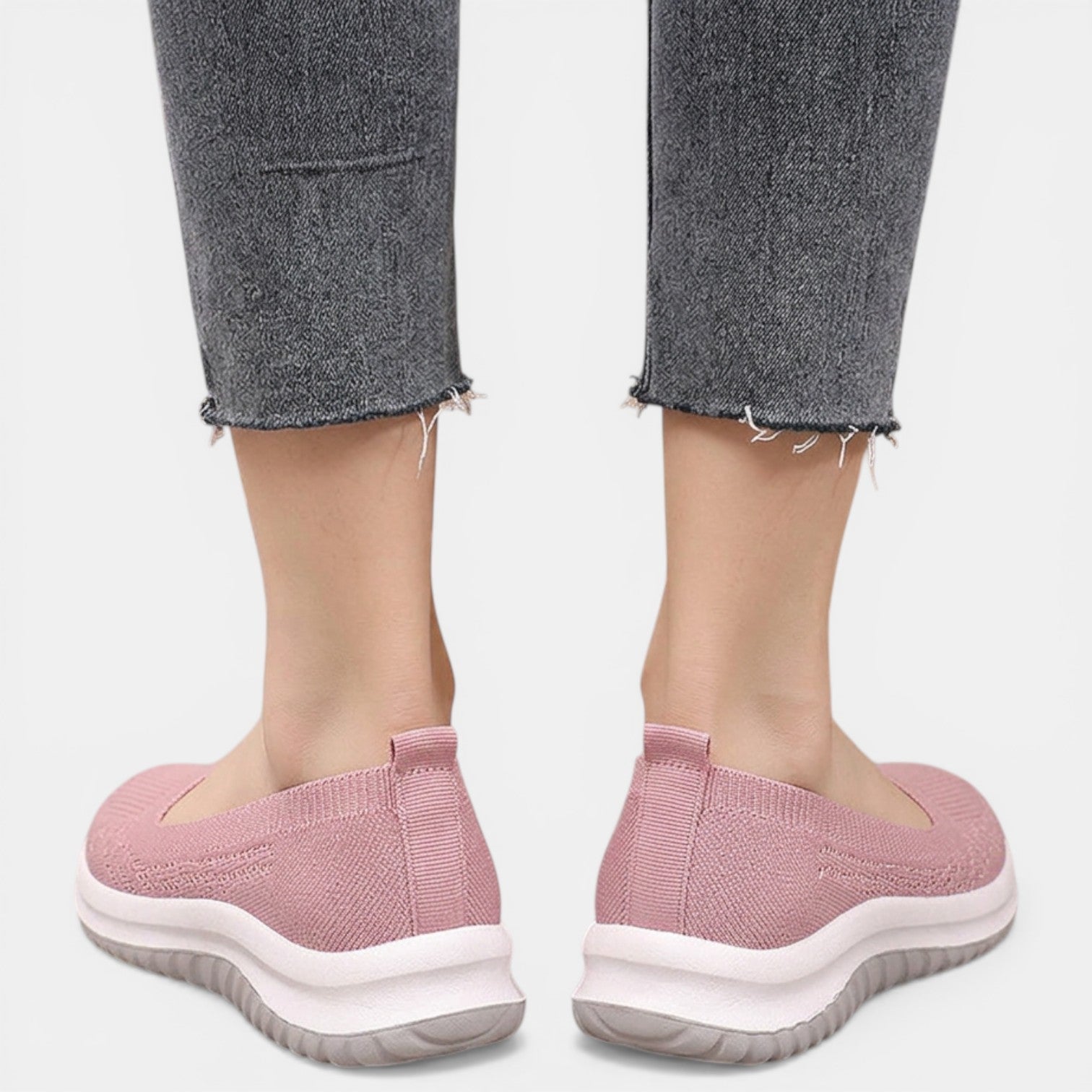 Women's Flats Knit Upper Slip-On Round Toe Textured Sole