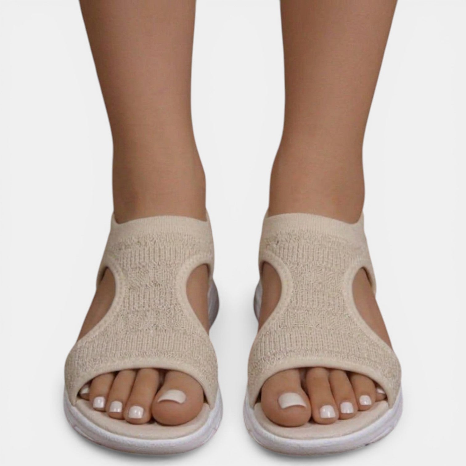 Women's Sandals Slip-On Open-Toe Cutout Slingback Low Wedge