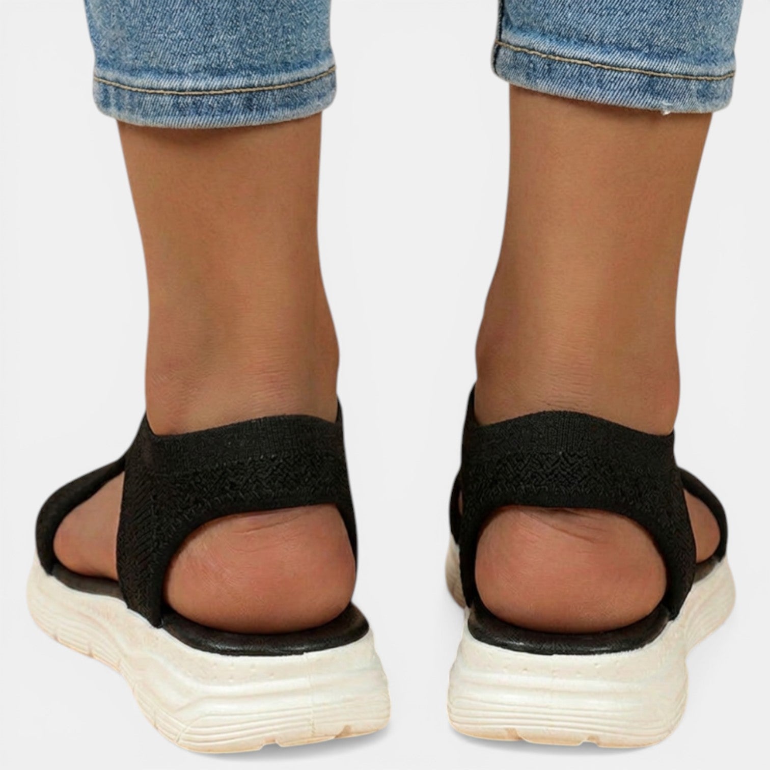 Women's Sandals Slip-On Open-Toe Cutout Slingback Low Wedge