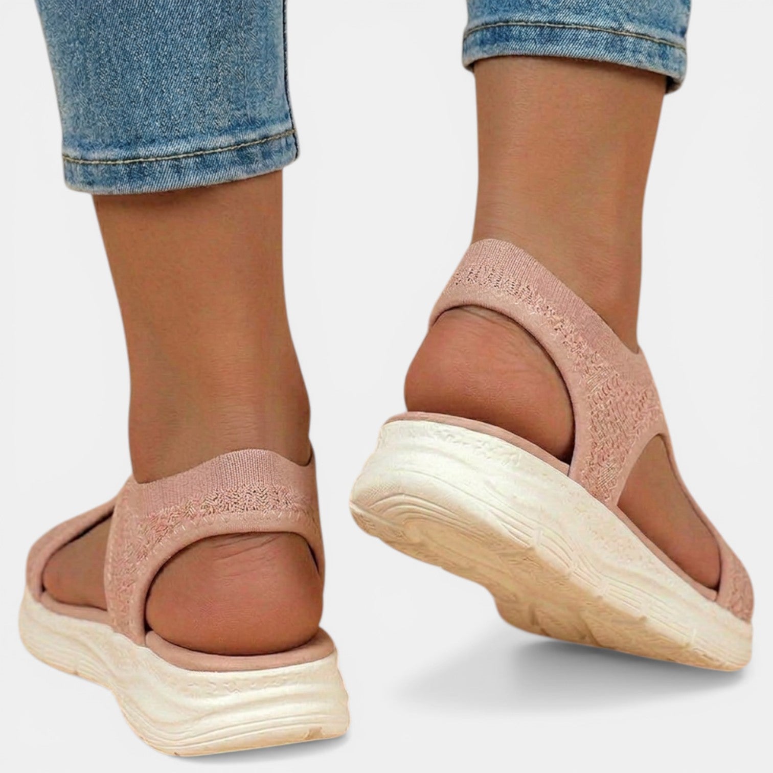 Women's Sandals Slip-On Open-Toe Cutout Slingback Low Wedge