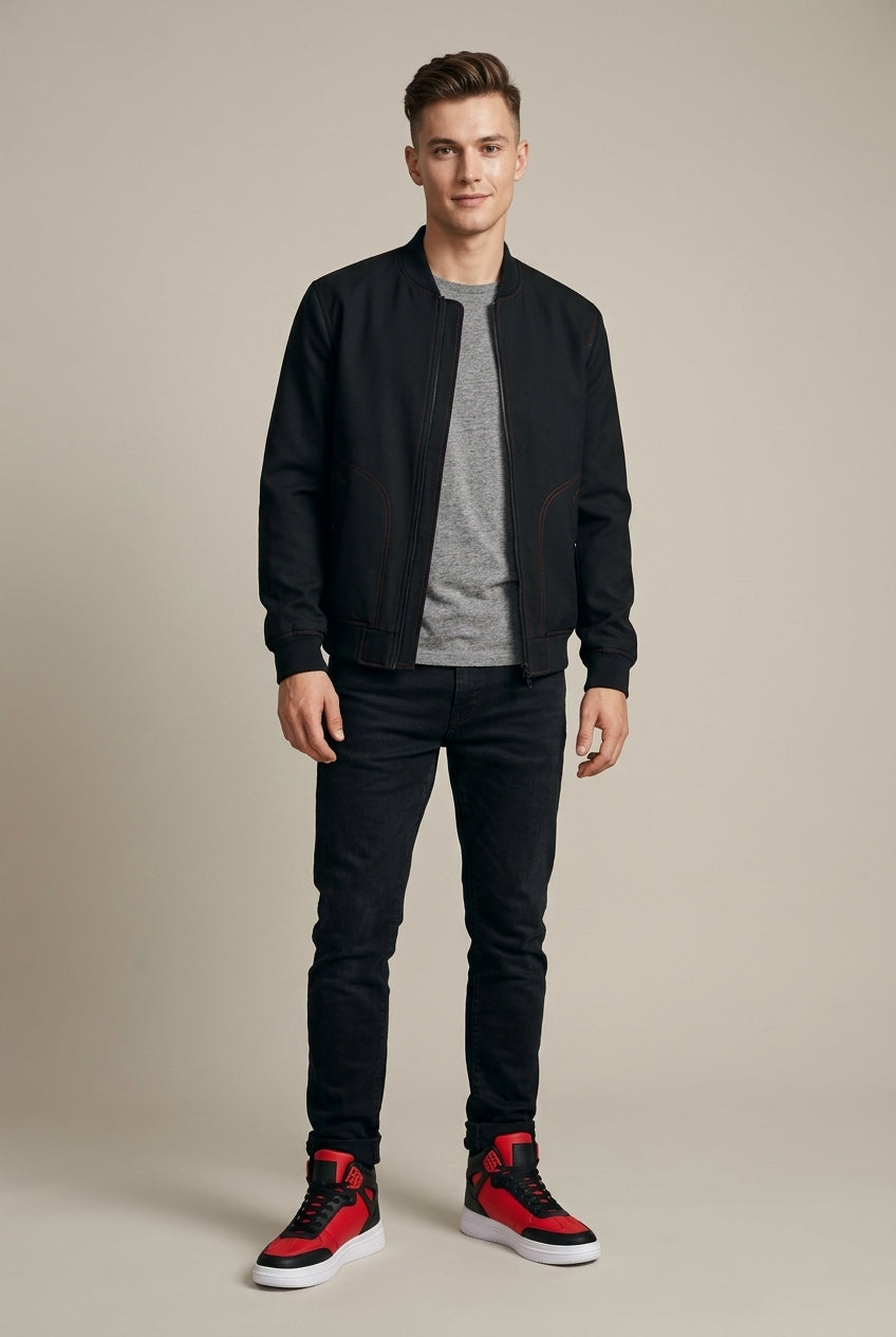 Men's High Tops - Lace-up - Mixed Material Construction