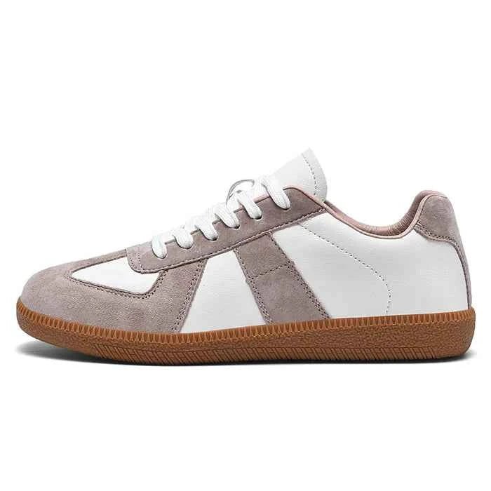 Women's Low-Top Lace-Up Multi-Panel Suede Platform Sneakers