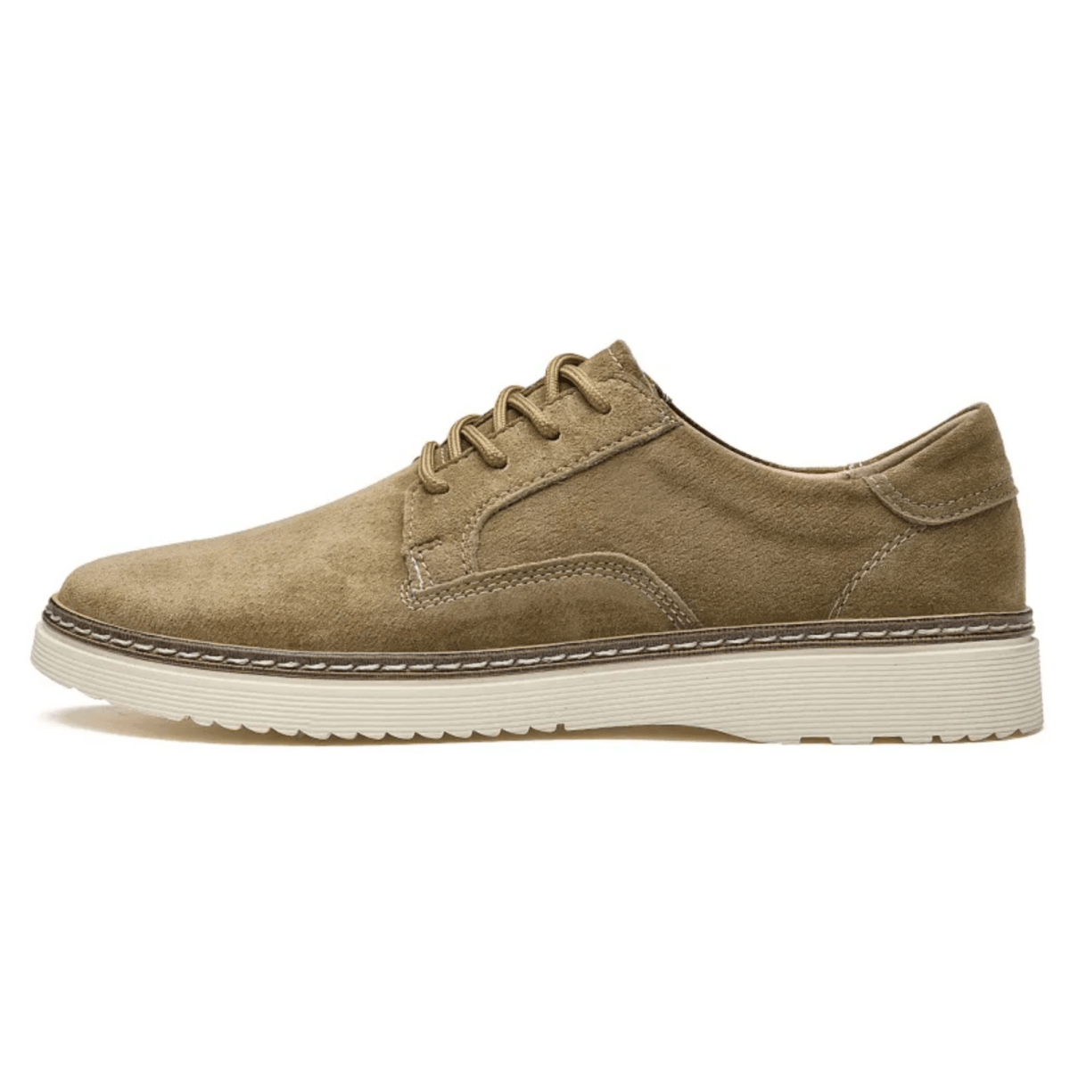 Men's Suede Low-Top Sneakers - Lace-Up - Platform Sole