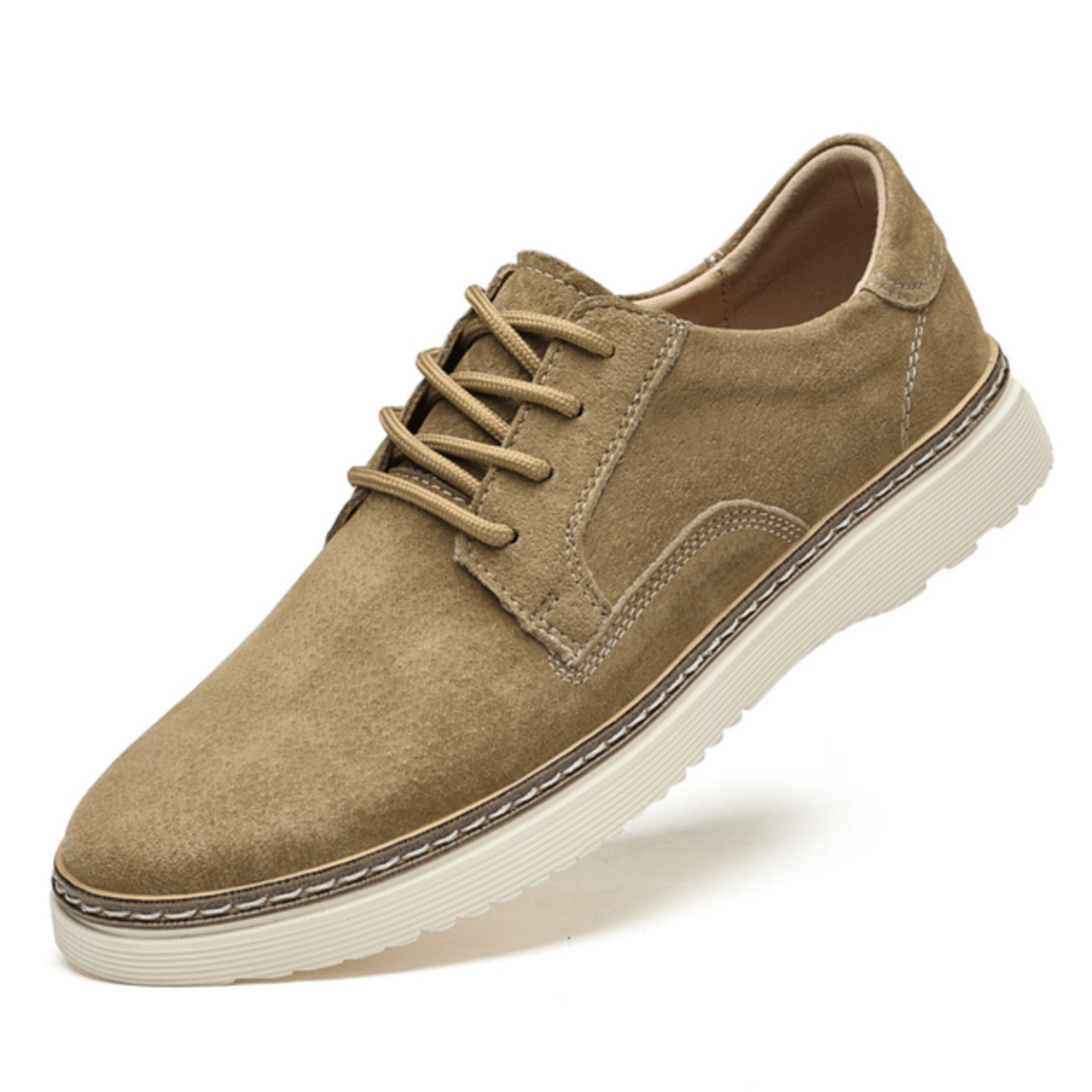 Men's Suede Low-Top Sneakers - Lace-Up - Platform Sole