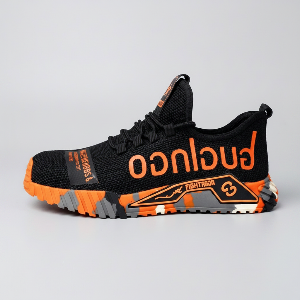 Men's Safety Sneakers Steel Toe Mesh Upper Lace-Up Athletic