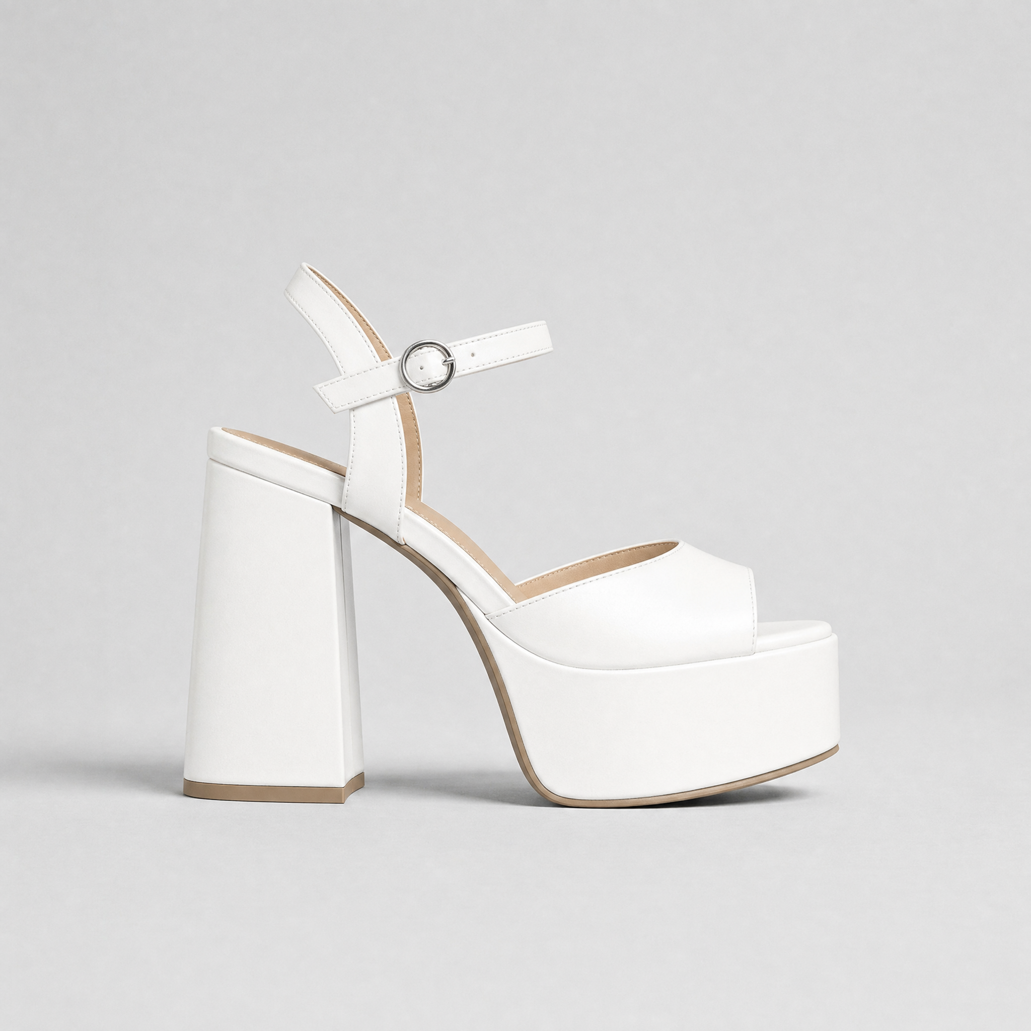 Women's Platform Heels Quilted Ankle Strap Block Heel Sandals