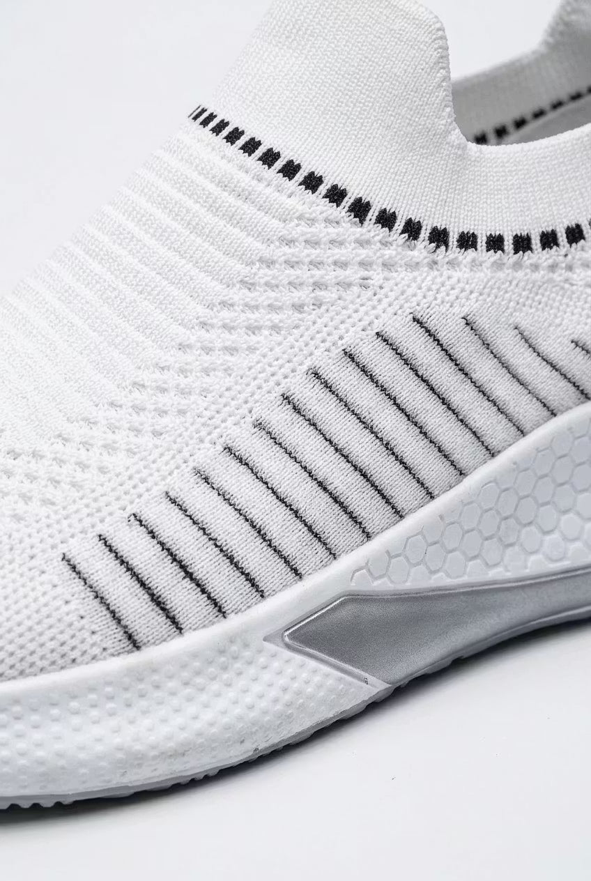 Men's Sneakers - Slip-On - Knit Upper - Low-Top - Flat Sole