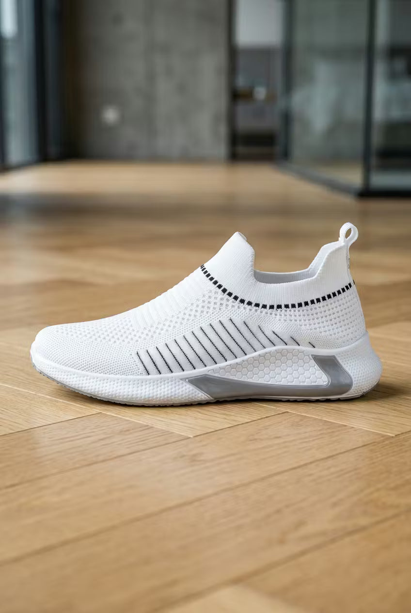 Men's Sneakers - Slip-On - Knit Upper - Low-Top - Flat Sole