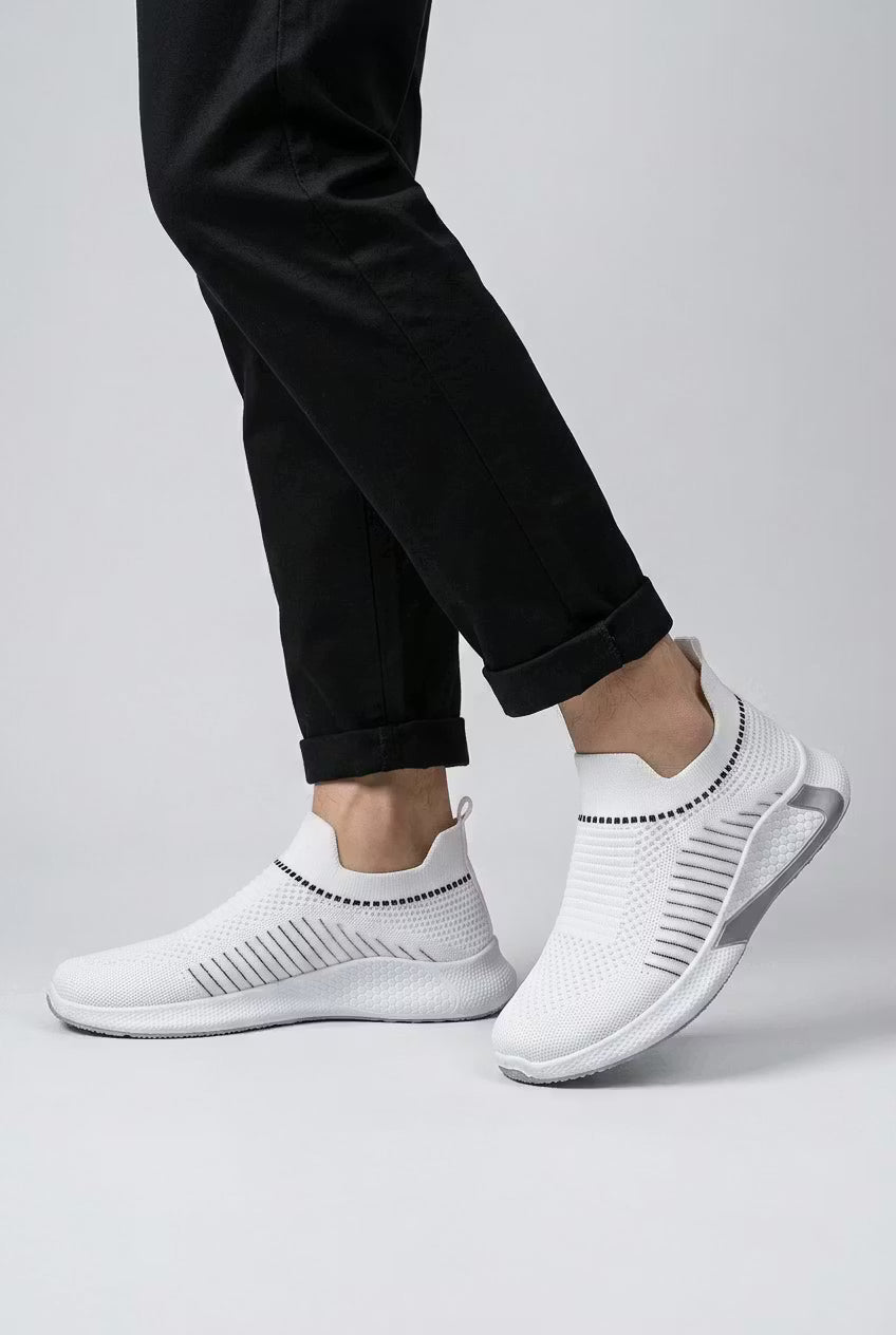 Men's Sneakers - Slip-On - Knit Upper - Low-Top - Flat Sole