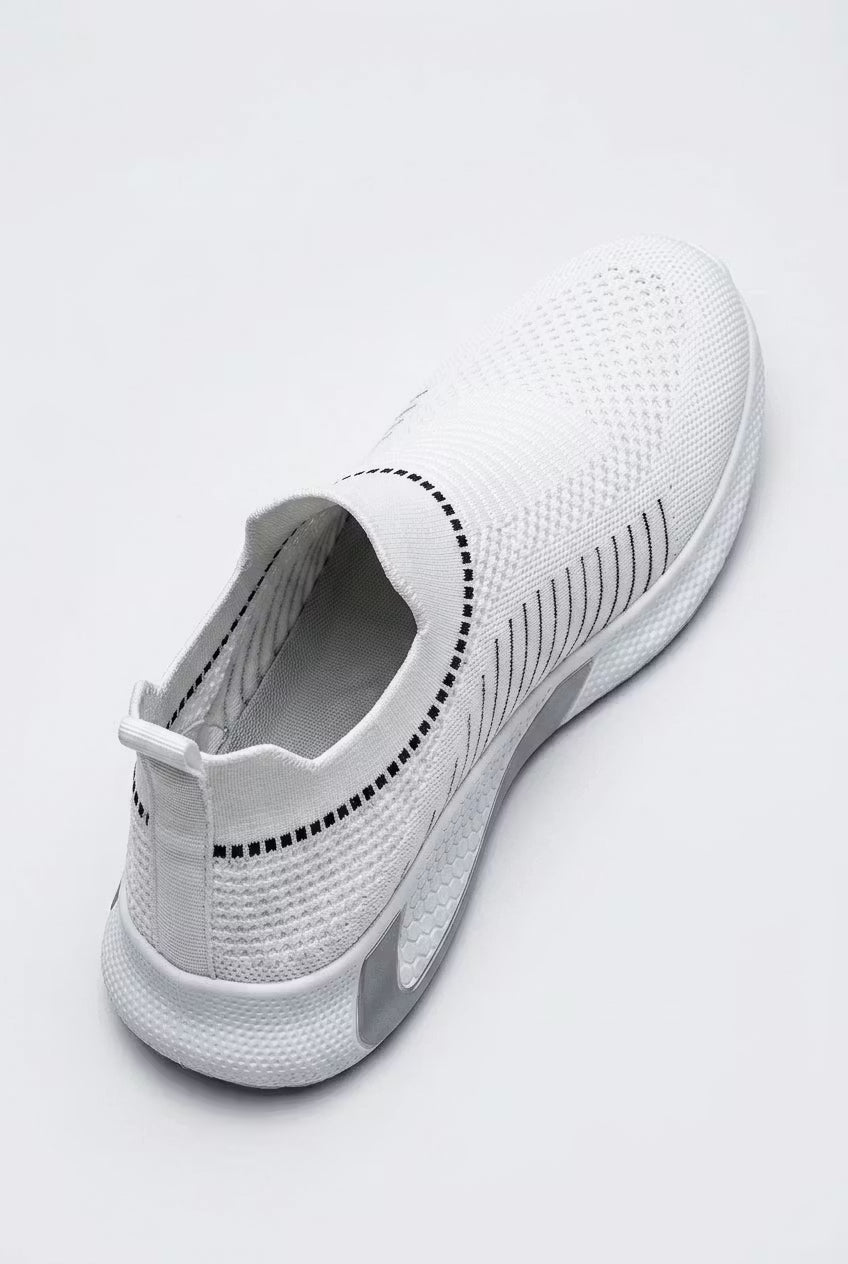 Men's Sneakers - Slip-On - Knit Upper - Low-Top - Flat Sole