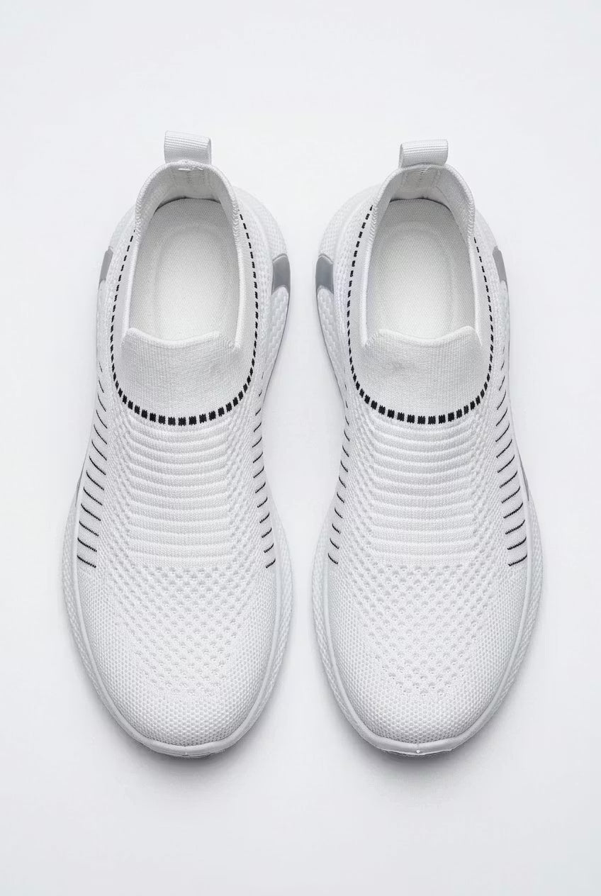 Men's Sneakers - Slip-On - Knit Upper - Low-Top - Flat Sole