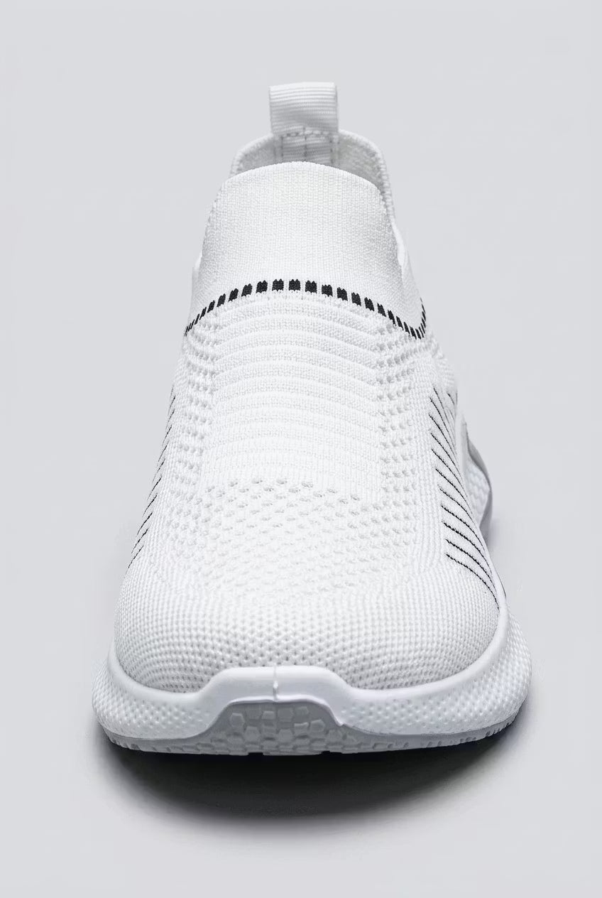 Men's Sneakers - Slip-On - Knit Upper - Low-Top - Flat Sole