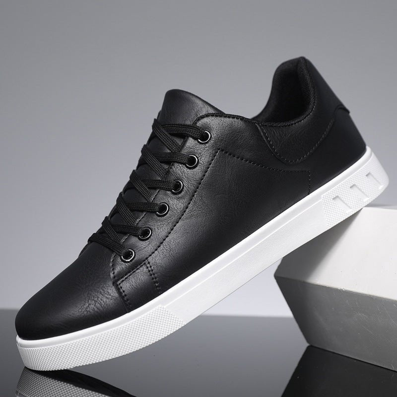Men’s Low-Top Lace-Up Trainers with Rounded Toe and Flat Sole