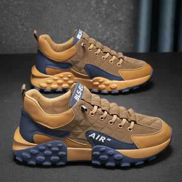 Men’s Lace-Up Platform Sneakers with Rounded Toe and Chunky Sole