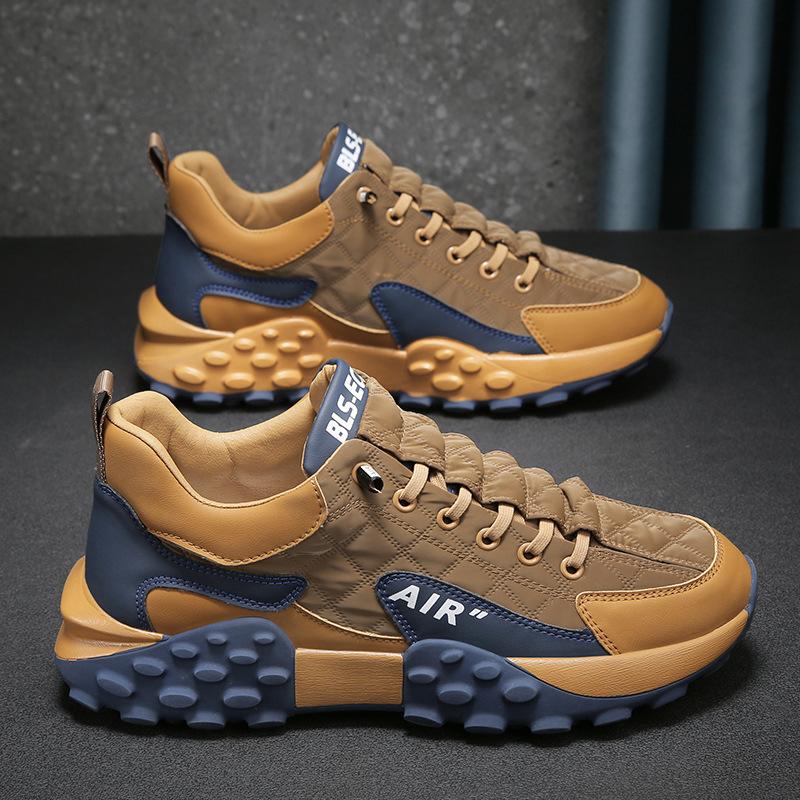 Men’s Lace-Up Platform Sneakers with Rounded Toe and Chunky Sole