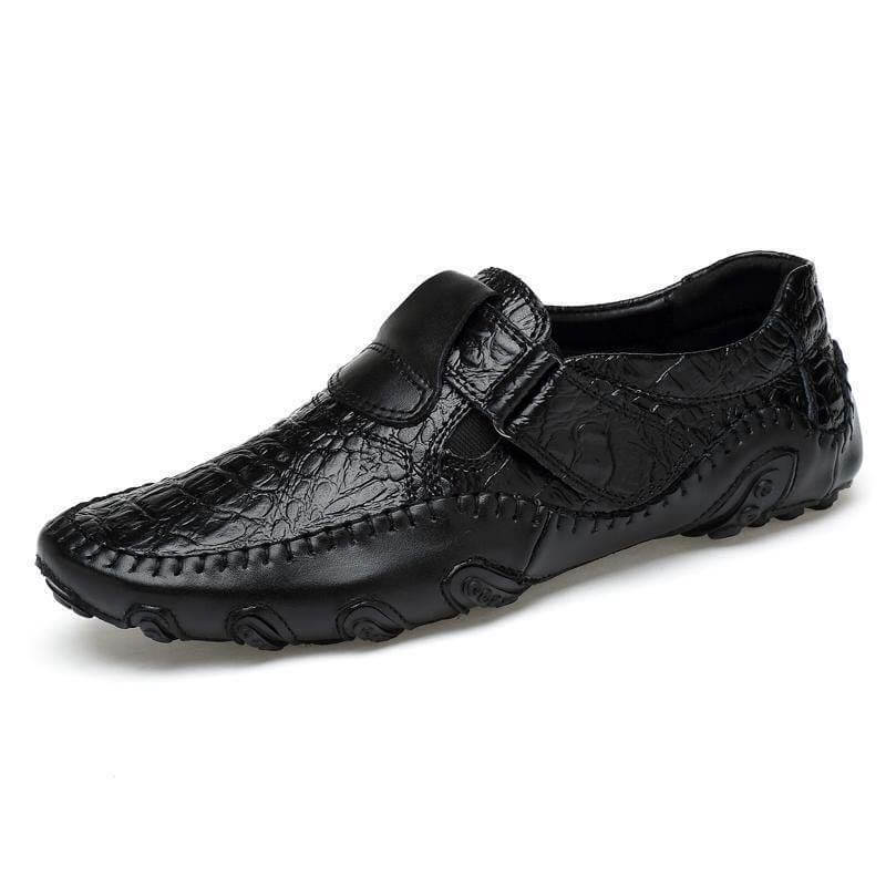 Men’s Textured Slip-On Casual Shoes with Stitch Detail