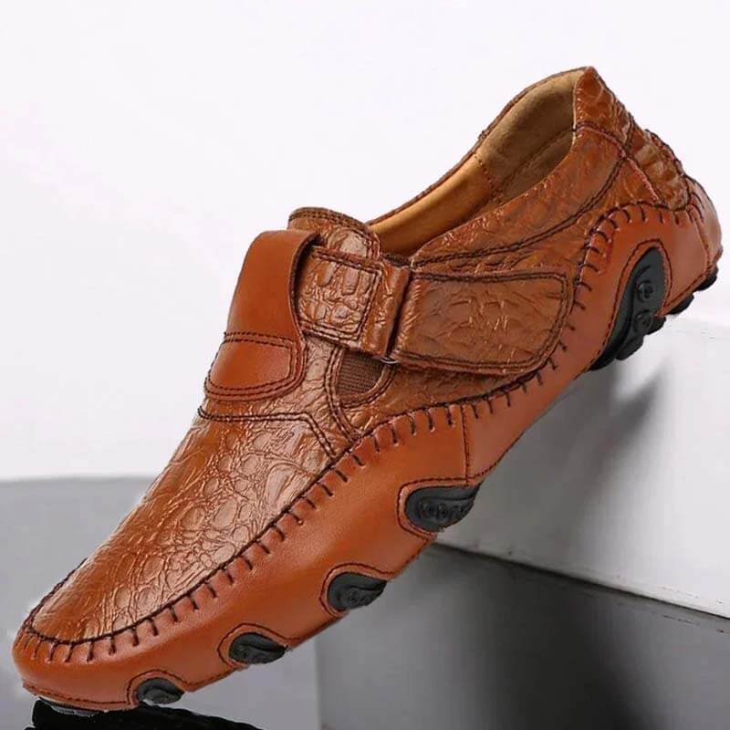 Men’s Textured Slip-On Casual Shoes with Stitch Detail