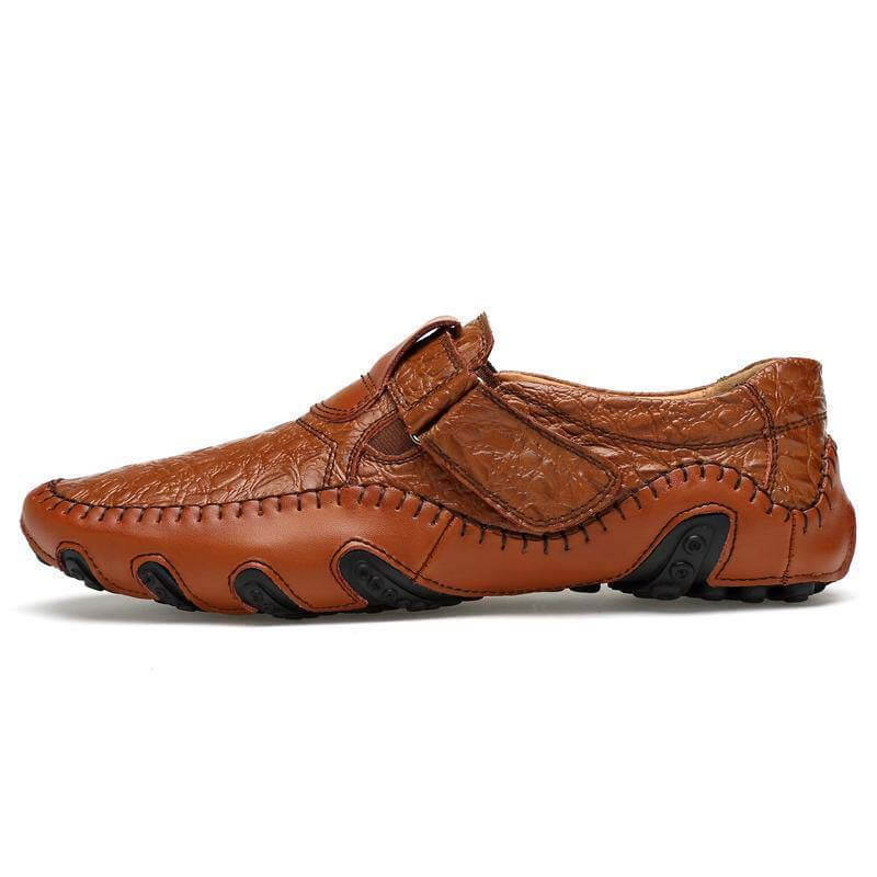 Men’s Textured Slip-On Casual Shoes with Stitch Detail