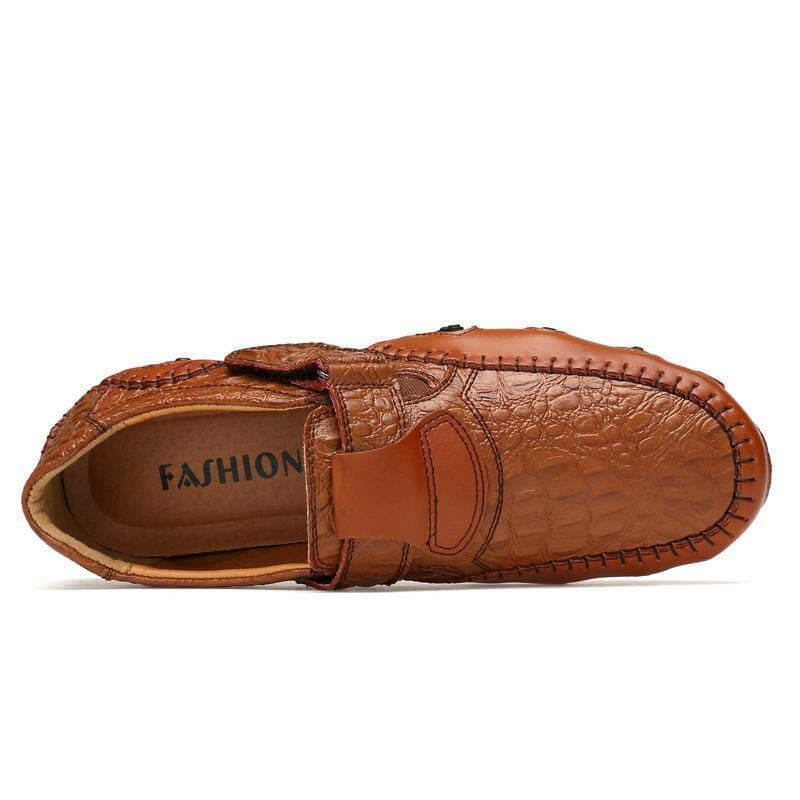 Men’s Textured Slip-On Casual Shoes with Stitch Detail