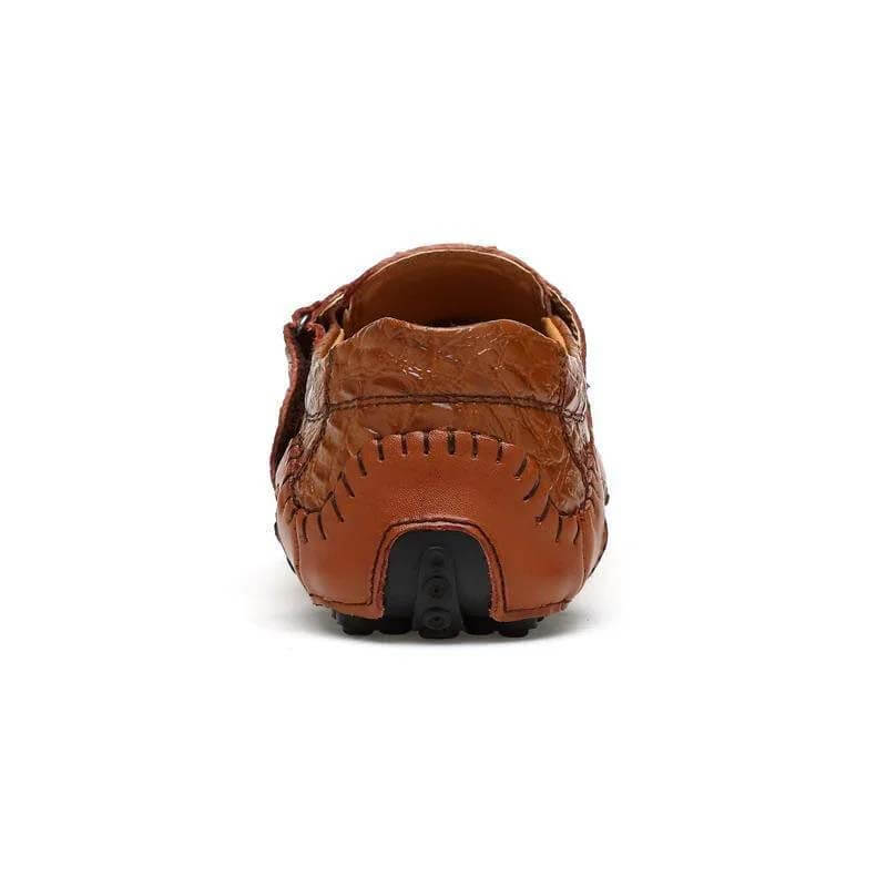 Men’s Textured Slip-On Casual Shoes with Stitch Detail
