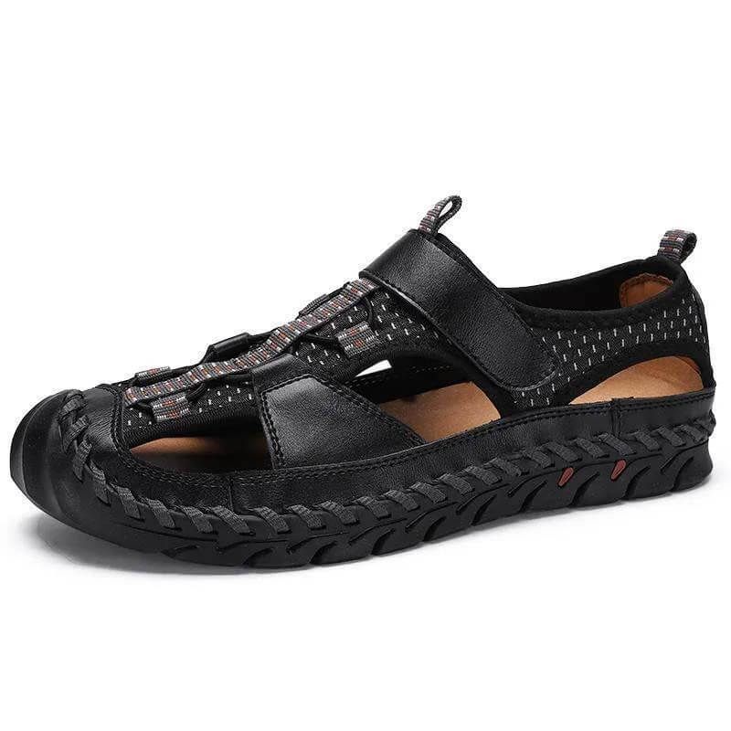 Men’s Closed Toe Outdoor Sandals with Hand-Stitched Detailing