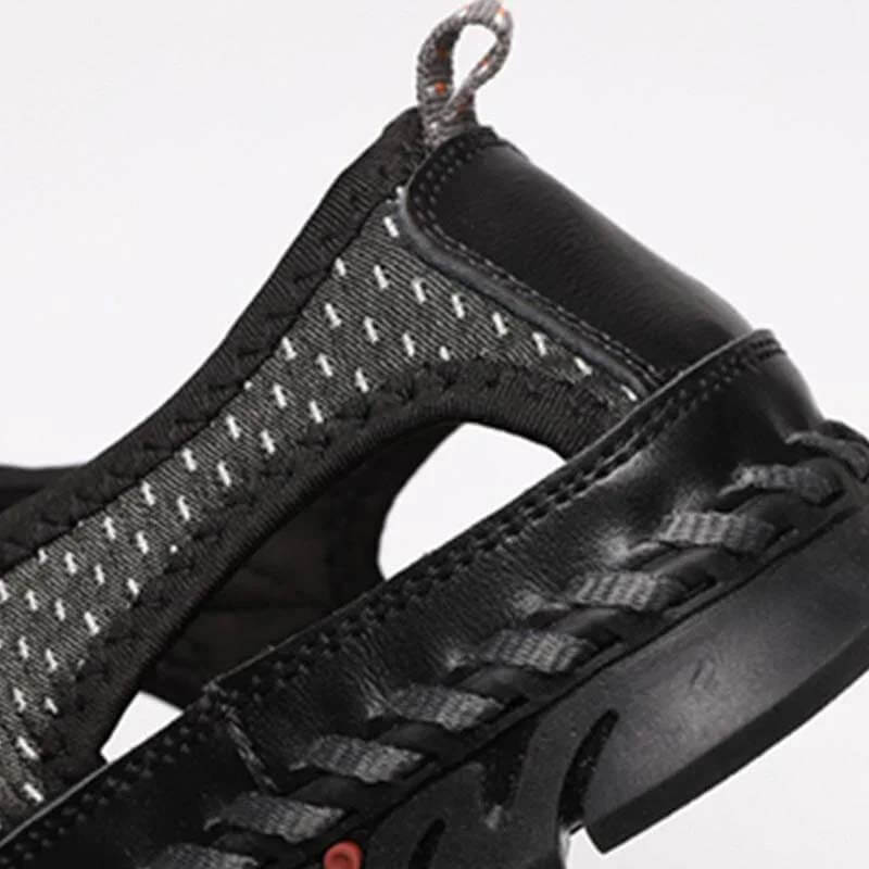 Men’s Closed Toe Outdoor Sandals with Hand-Stitched Detailing