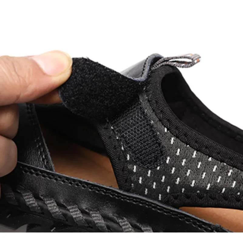 Men’s Closed Toe Outdoor Sandals with Hand-Stitched Detailing