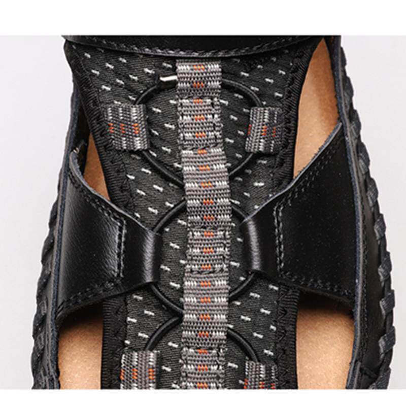 Men’s Closed Toe Outdoor Sandals with Hand-Stitched Detailing