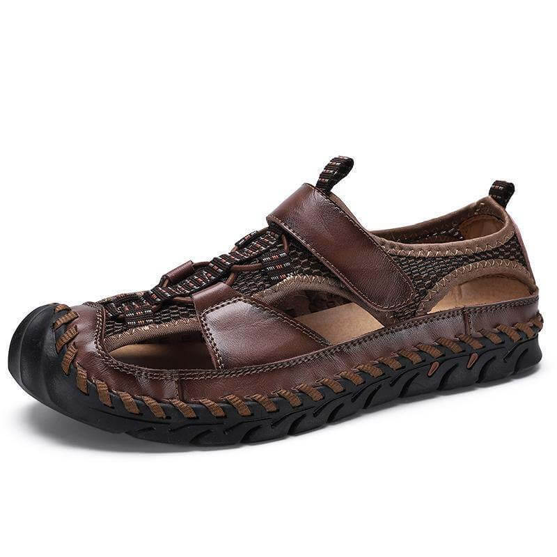 Men’s Closed Toe Outdoor Sandals with Hand-Stitched Detailing
