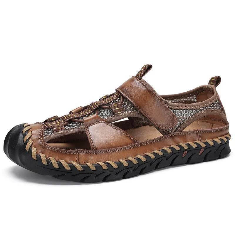 Men’s Closed Toe Outdoor Sandals with Hand-Stitched Detailing