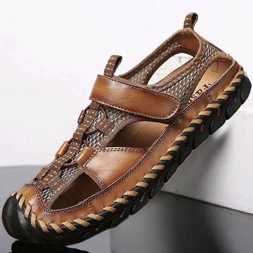 Men’s Closed Toe Outdoor Sandals with Hand-Stitched Detailing
