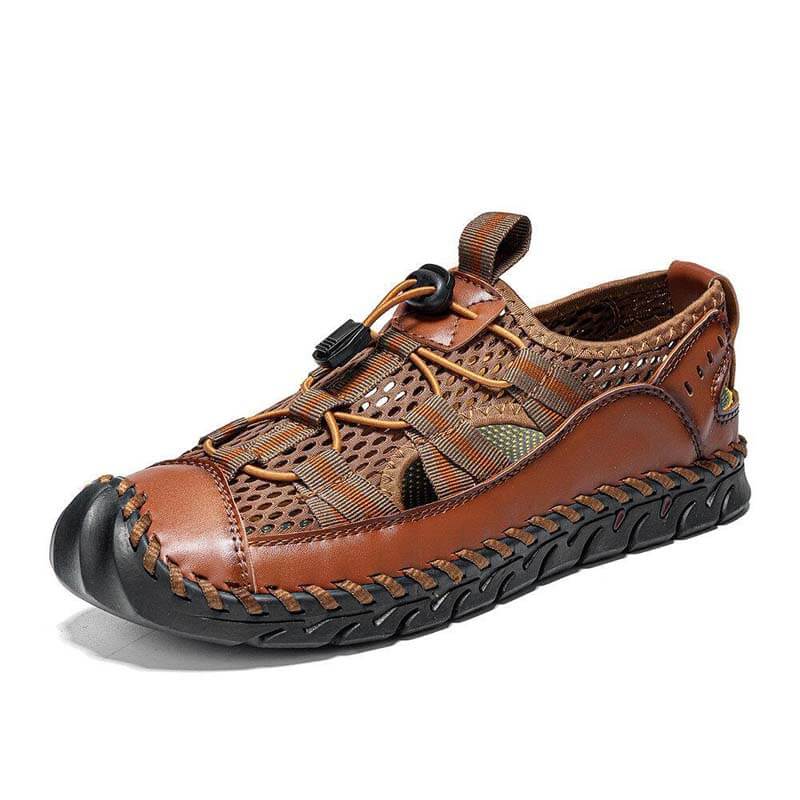 Men’s Closed Toe Mesh Outdoor Sandals with Elastic Lace System