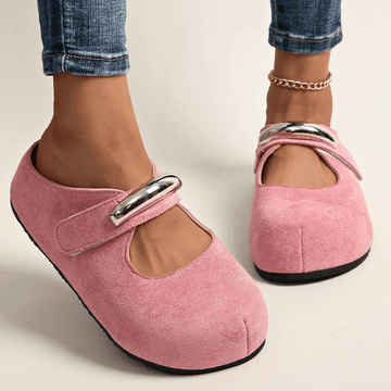 Women’s Mary Jane Clogs with Metallic Strap Accent