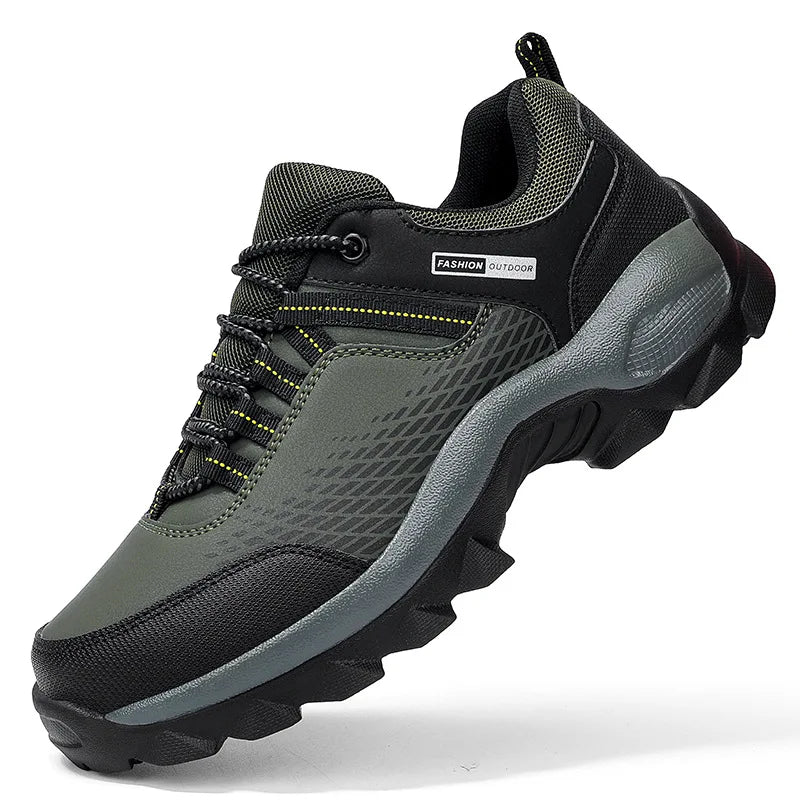 Men's Lace-Up Athletic Shoes - Mesh Panel - Rugged Sole