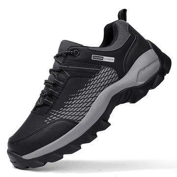 Men's Lace-Up Athletic Shoes - Mesh Panel - Rugged Sole