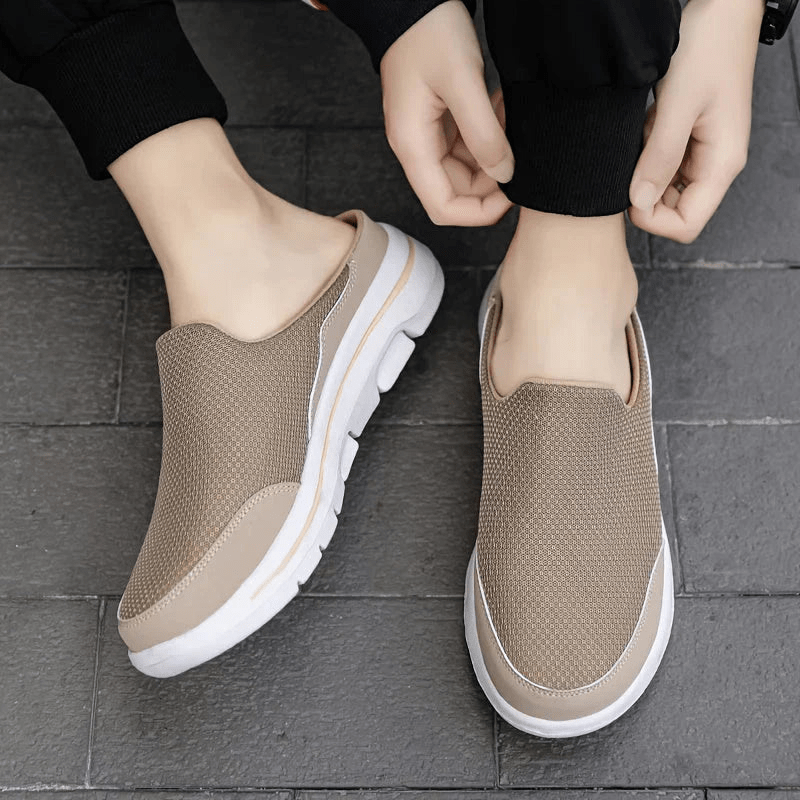 Men's Slip-On Mesh Clogs - Round Toe - Chunky Athletic Sole