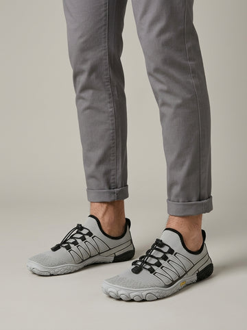 Men's Barefoot Water Shoes with Toggle Lace Closure and Lugged Sole