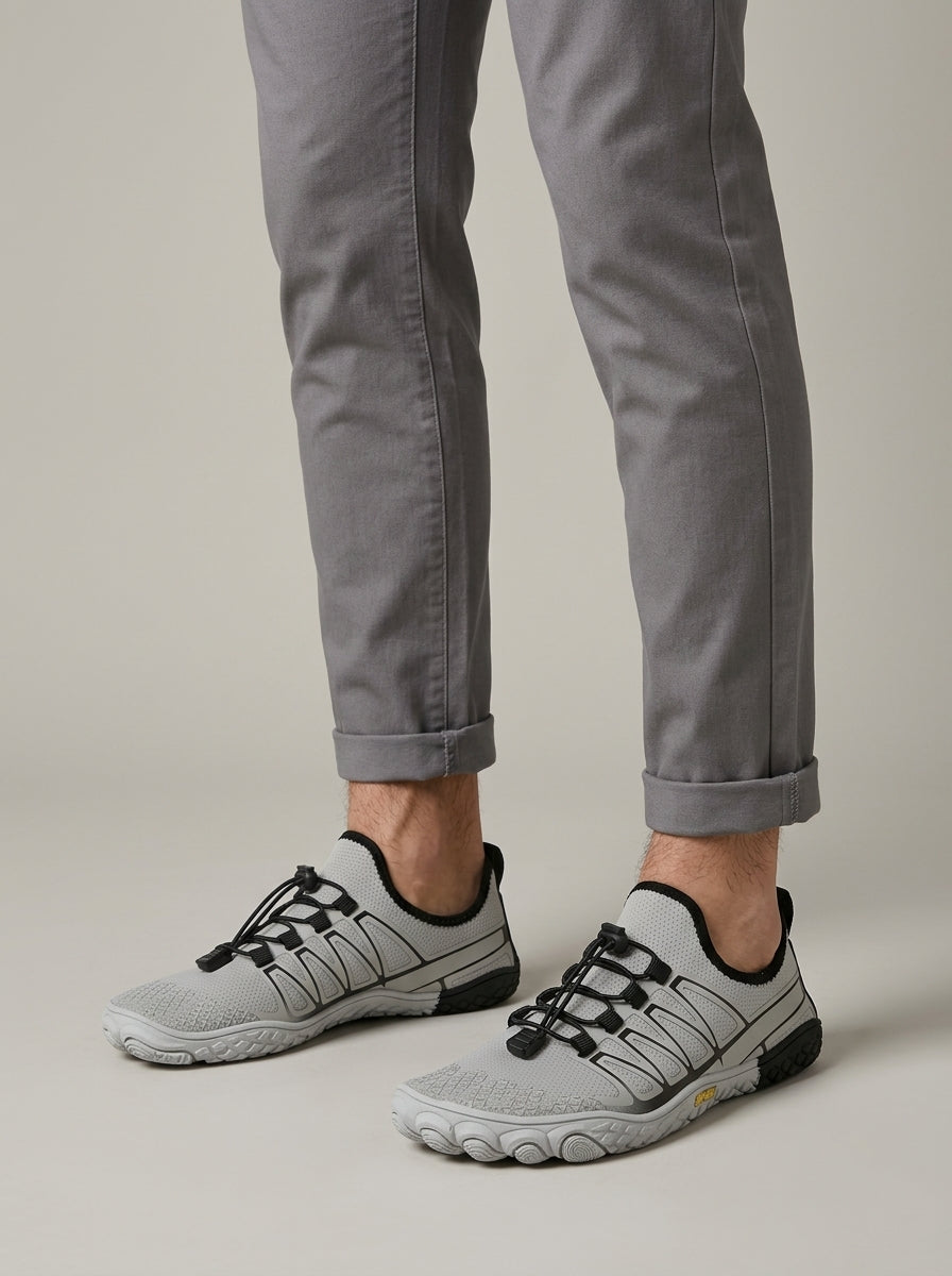 Men's Barefoot Water Shoes with Toggle Lace Closure and Lugged Sole