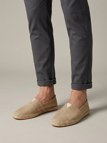 Men's Slip-On Espadrille Mules with Braided Jute Trim