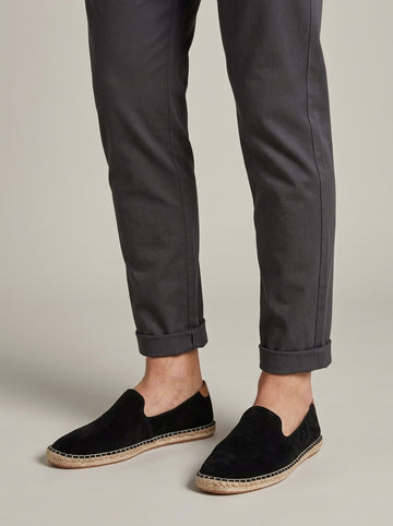 Men's Slip-On Espadrilles - Round Toe - Jute Sole - Canvas Upper