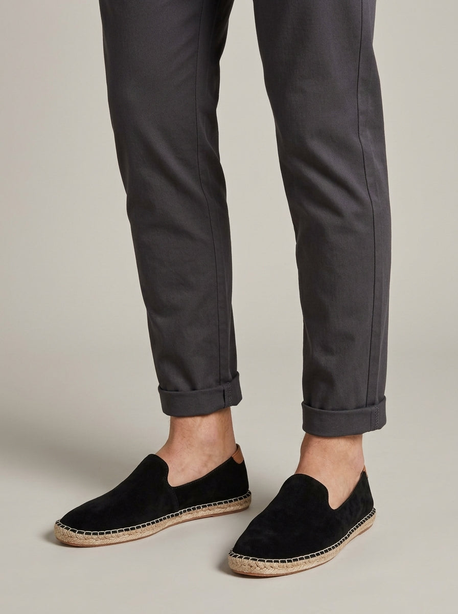 Men's Slip-On Espadrilles - Round Toe - Jute Sole - Canvas Upper